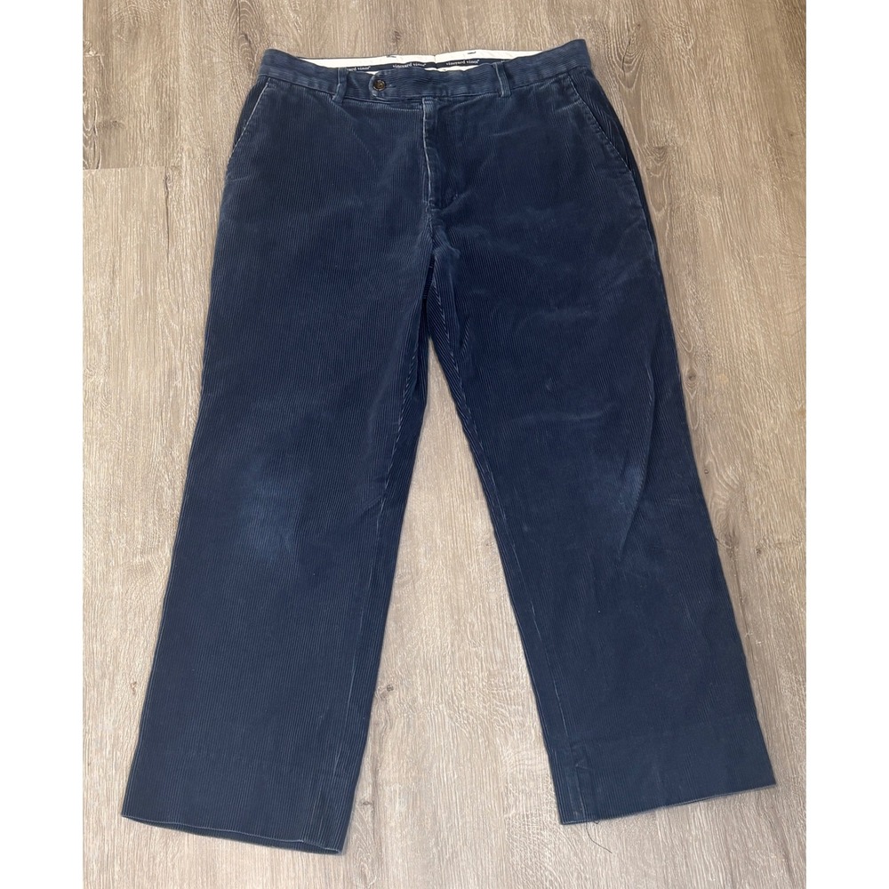 Vineyard Vines Mens‎ Navy Blue Corduroy Pants Flat Front Preppy 32 x 27